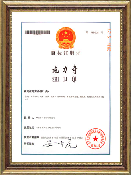 商標注冊證--施力奇